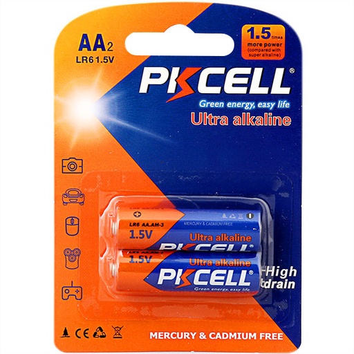 [79431] PK Cell Alkaline AA 1.5A Battery 2Pcs/Card