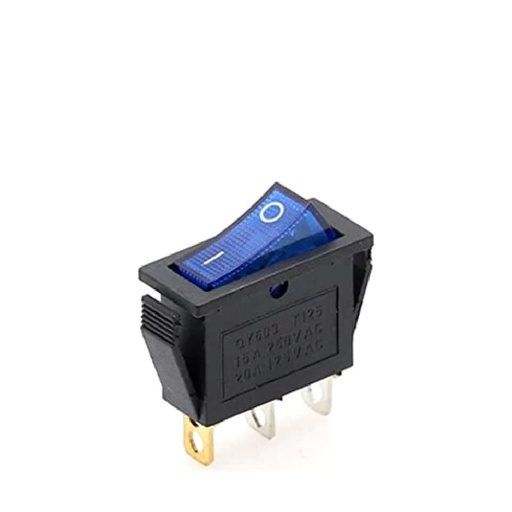 [80707] 3 Pin Rocker On/Off Switch (blue Color)