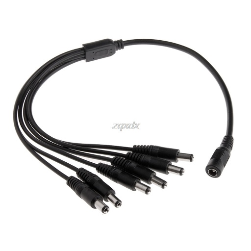 [81052] DC Splitter 1 Male Plug to 6 Female Jacks (5.5X2.1)