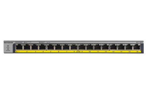 [81144] NETGEAR 16 Port Gigabit Ethernet Unmanaged Switch with 16-Port PoE/PoE+
