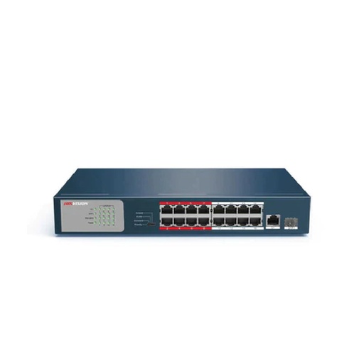 [81202] Hikvision 16-Port 100 Mbps Long-Range Unmanaged PoE Switch