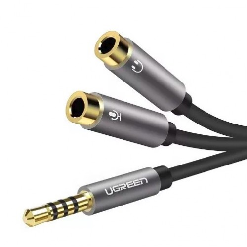 [81714] UGREEN 3.5mm Male to 2 female 3.5mm Headphone with Mic cable