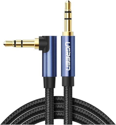 [81717] UGREEN 3.5mm male to 3.5mm male right angle flat cable 1M