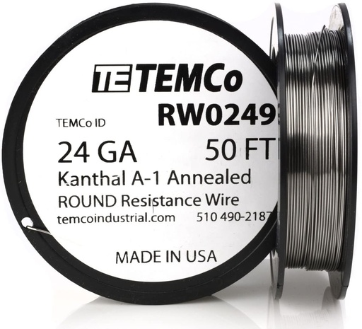 [81732] KANTHAL A1 WIRE 24 AWG RW0250 - 50 FT 1.57 OZ SERIES A-1 RESI