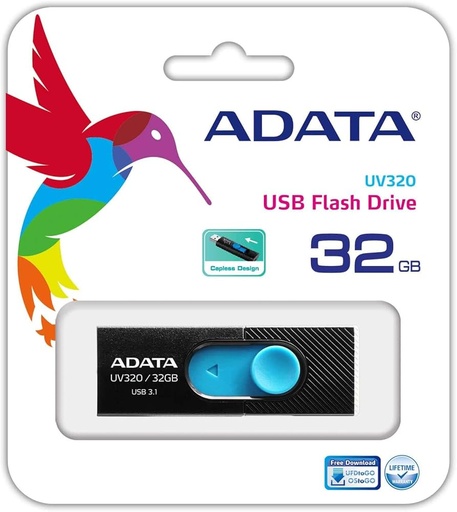 [81850] ADATA UV320 32GB Pen Drive BLACK/BLUE USB 3.2 Gen1