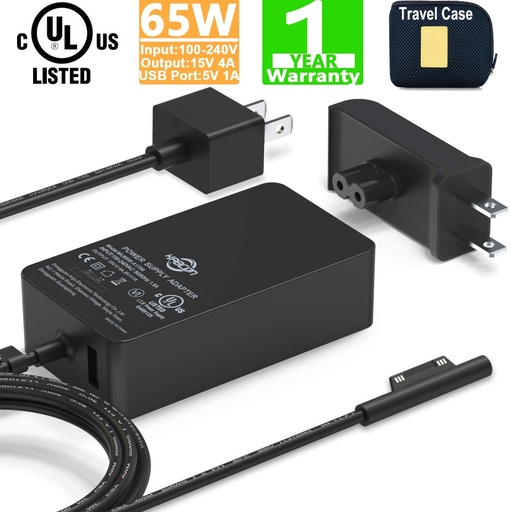 [81956] Microsoft Surface Laptop & Pro 3 4 5 6 Power Adapter 65W
