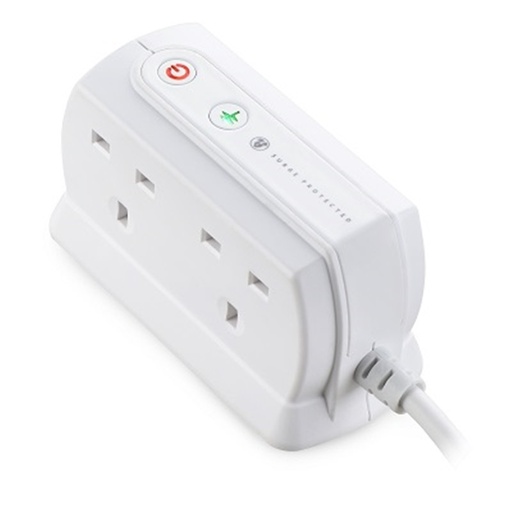[81973] Masterplug SRGD42MW Surge Compact 4 Socket 2m Extension Lead 13A Matt White