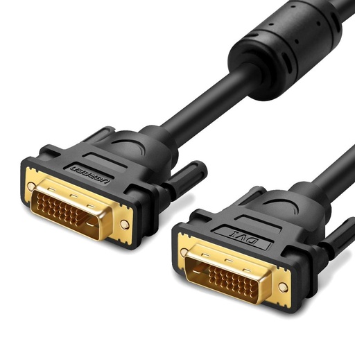 [82141] UGREEN DVI (24+1) Male to Male Cable Gold Plated 3m (Black)