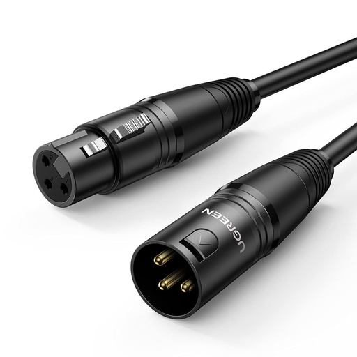 [82146] UGREEN Cannon Male to Female Microphone Extension Audio Cable 10m (Black)