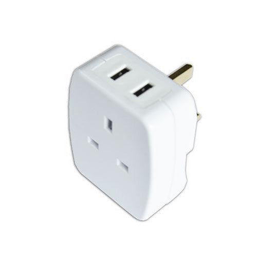 [82248] Masterplug UK Type  Adapter with 2 USB Ports