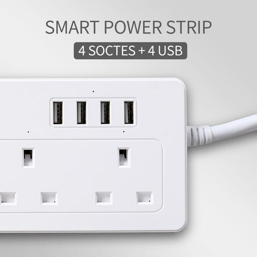 [82261] MEROSS 4 Socket + 4 USB Ports Smart Power Strip Extension Board – 1.5M