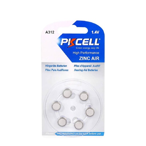 [82293] PKCell 1.4V Hearing Aid Battery A312