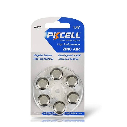 [82294] PKCell 1.4V Hearing Aid Battery A675