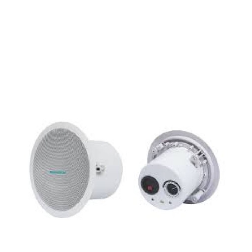 [82300] 4"+1.5" Coaxial Ceiling speaker with ABS cover, 20W, 100V, cutout 185mm, ABS baffle & back cover, metal grille
