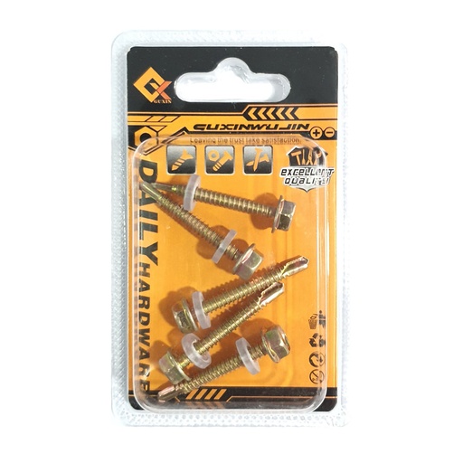 [82670] Hexagonal drill screw with rubber pad 5.5x25