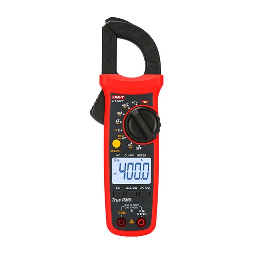[82722] UNI-T 600A Digital Clamp Meter Auto Range Kaw Capacity 28mm Continuity Buzzer - UT202A+
