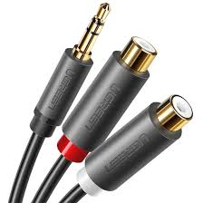 [82849] UGREEN 3.5mm Male to 2RCA Female Cable 25cm (Gray)
