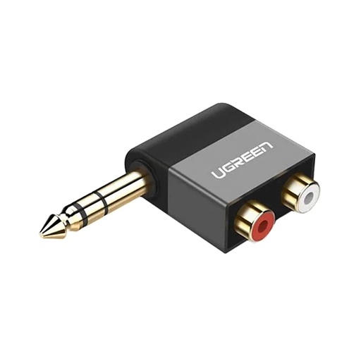 [82876] UGREEN 6.35mm Male to 2RCA Female Adapter (Black)