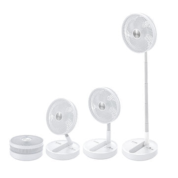 [83105] 5W Aluminum 10 Inch Adjustable Folding Fan With 3+1 Wind Modes
