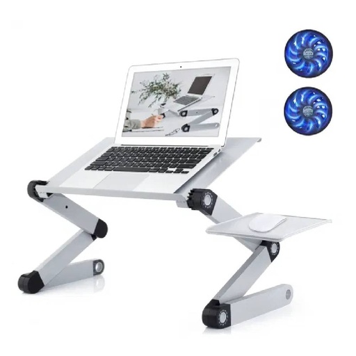 [83129] RAINBEAN Adjustable Laptop Desk with Mouse Pad And 2 CPU Cooling USB Fans for Bed