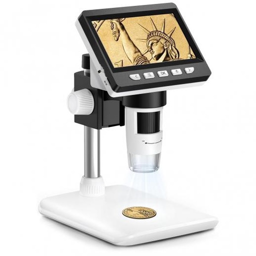 [83167] LCD Digital Microscope 50X-2000X Magnification Zoom HD 5 Megapixels with USB and 8 Adjustable LED Light Video Camera Microscope