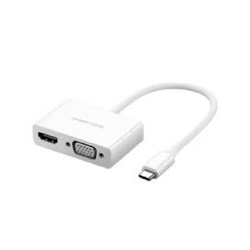 [83203] UGREEN USB Type C to HDMI + VGA Converter (White)