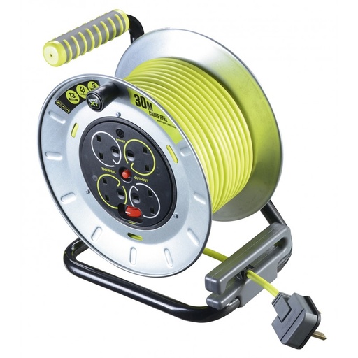 [83293] Masterplug Pro-XT 4 Socket Case Extension Cable Reel – 30M