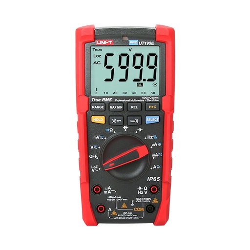 [83616] UNI-T Professional Digital Multimeter with Bargraph, LCD Display - UT195E