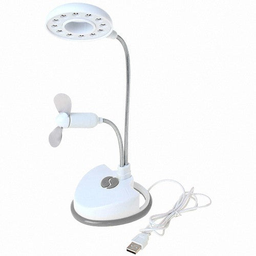 [83645] LED Desk Lamp USB Charging With Small Desktop Fan