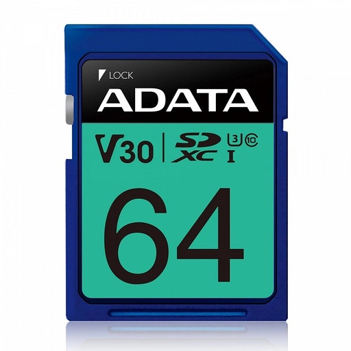 [83701] ADATA 64GB Premier Pro SDXC UHS-I U3 Class 10 (V30S)