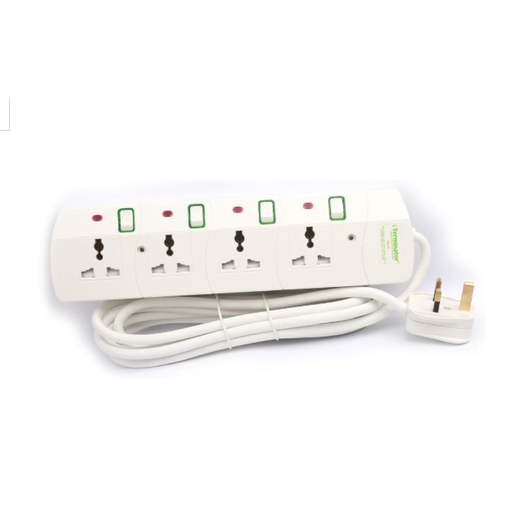 [83751] Terminator 4 Way Universal Power Extension Socket 13A 3M Esma Approved