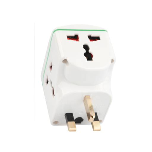 [83759] Terminator 3 Way Universal Multi Adaptor With Individual Switches & Indicators 13A Plug