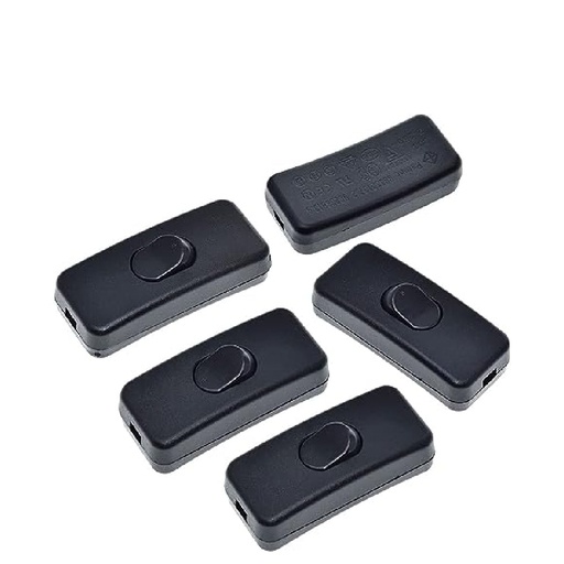 [84051] ON/OFF Inline Switch Black Inline Table Lamp Desk Light Cord Cable Switch 110-250V KCD1- 112