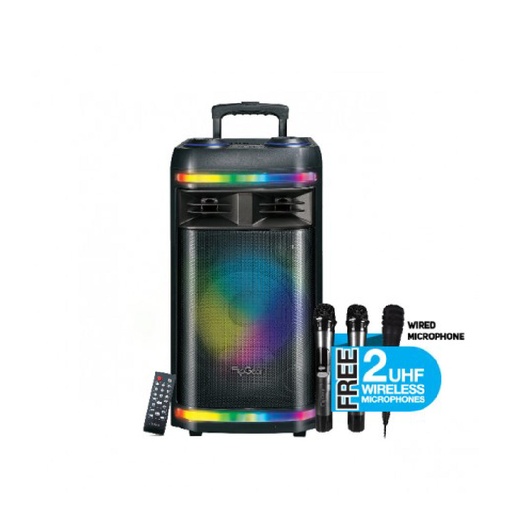 [84142] Tango 313 WMU Portable Trolley Bluetooth Speaker Free 2 UHF Wireless Mic