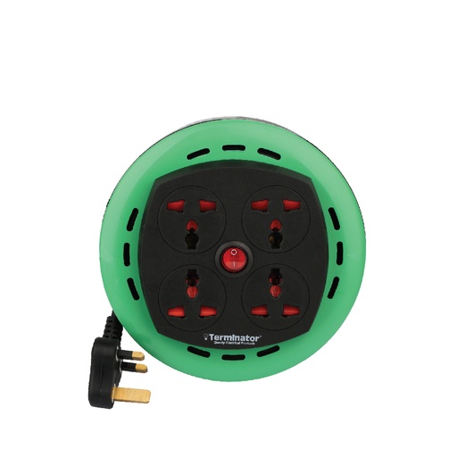 [84305] 4 Way Universal Power Extension Reel With Master Switch+Indicator and 4M Cable