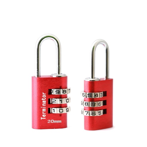 [84315] Combination Pad Lock (20mm) (Red)