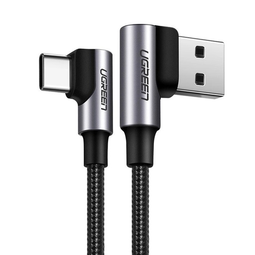 [84360] UGREEN Right Angle USB-A to USB-C Cable 2m (Space Gray)