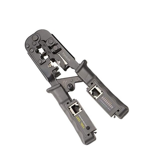 [84402] All-in-one RJ45/RJ12/RJ11 Cable Tester Crimp Tool, Strip, Cut, Crimp, Test