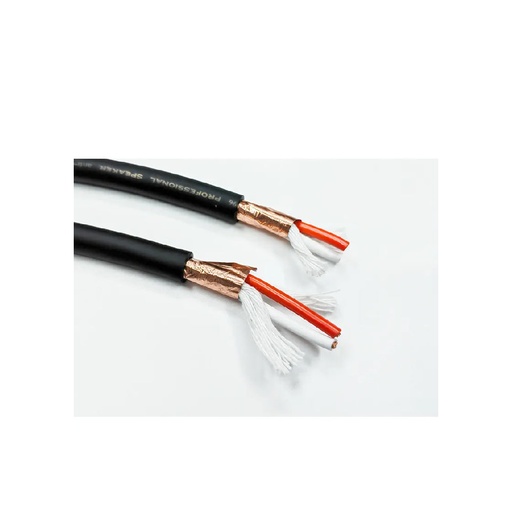 [84446] Stage Speaker Cable OD8.8MM[(117/0.12OFC)x2C +Al Foil+Yarn] Black (AI Foiled Twisted) 100m/roll