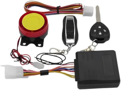 [84512] 12V Anti-thef Security Remote Control Alarm System For Motorcycle, With 4 Button Remote Transmitter, Smart Alarm, Emergency Alarm