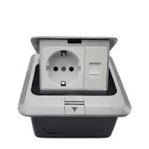 [84556] Floor Socket with 2-power socket and 2- RJ46