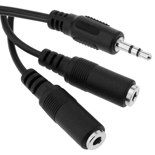 [84624] 3.5mm Male to 2 Female Audio Cable 20cm (White)