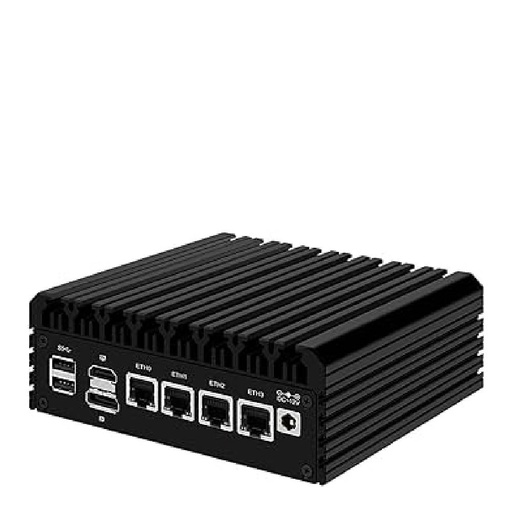[84791] 12th Gen Intel Firewall Industrial Mini PC, N100 i226-V DDR5 Chip, OPNsense, PVE ESXi, 8GB RAM &  128GB NVMe - UK Type Plug With 4x 2.5G LAN Ports
