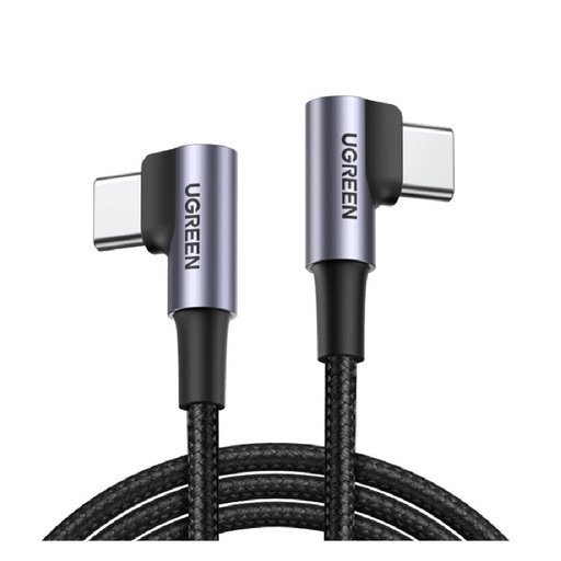 [84966] UGREEN Angled USB-C Cable Aluminum Case with Braided 2m (Black)