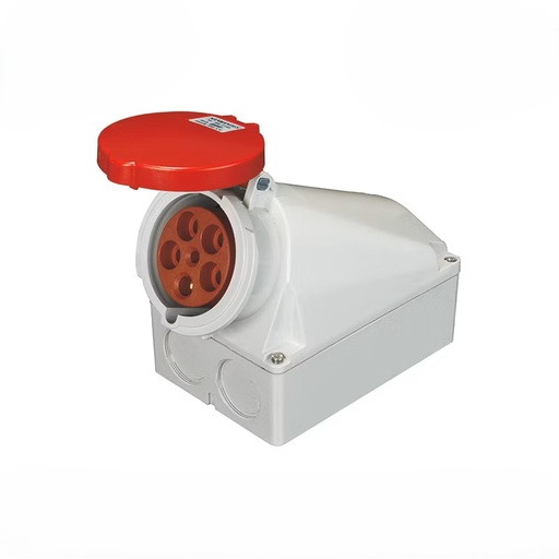 [85086] Industrial Socket 5Pin 63A - 6511(1352) Angled Surface Mounted