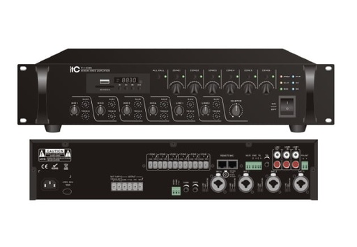 [85182] ITC RMS 120W 6 Zones Digital Mixer Amplifier with Bluetooth, built in MIC1 & Line 1 input recorder function