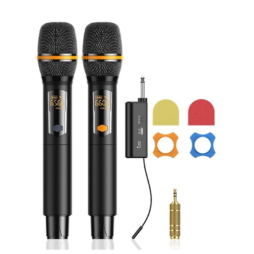 [85253] Wireless UHF Dual Cordless Dynamic Handheld Microphone - Set