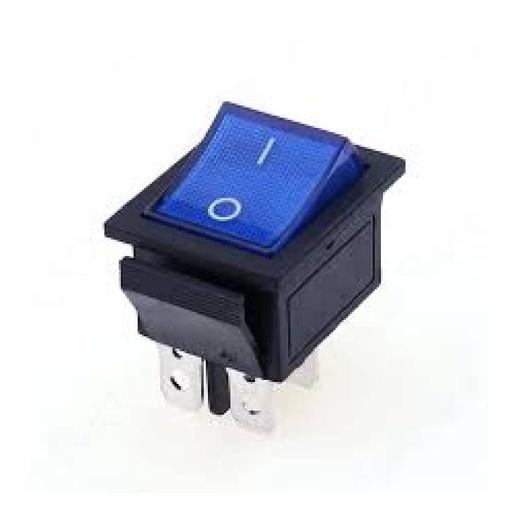 [85343] Rocker Switch 4P 16A 250V AC/ 20A 125V AC - Blue