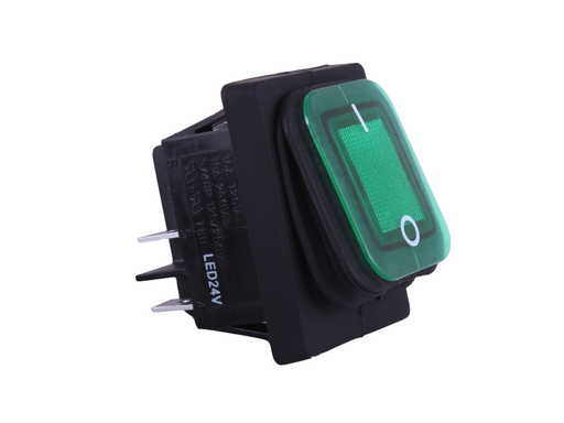 [85345] Rocker Switch Waterproof 4P 15A 250V AC/ 20A 125V AC - Green