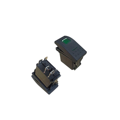 [85346] Yatch Rocker Switch 5P 12V 20A DC / 24V 10A DC - Green